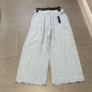 NWT Tahari Light Blue Wide-Leg Linen-Blend Pants (s)